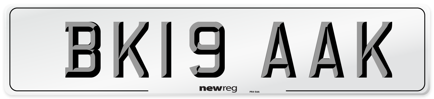 BK19 AAK Number Plate from New Reg